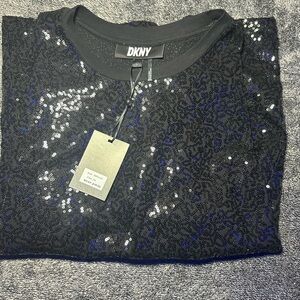 DKNY Black Sequin Top